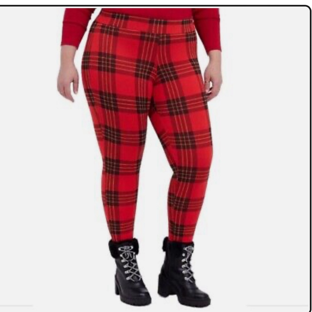 Torrid NWOT Size 2 Red Plaid Full Length Legging